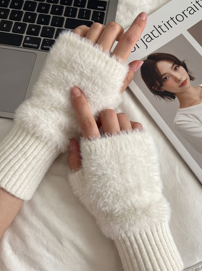 PlushWarm Half-Finger Gloves