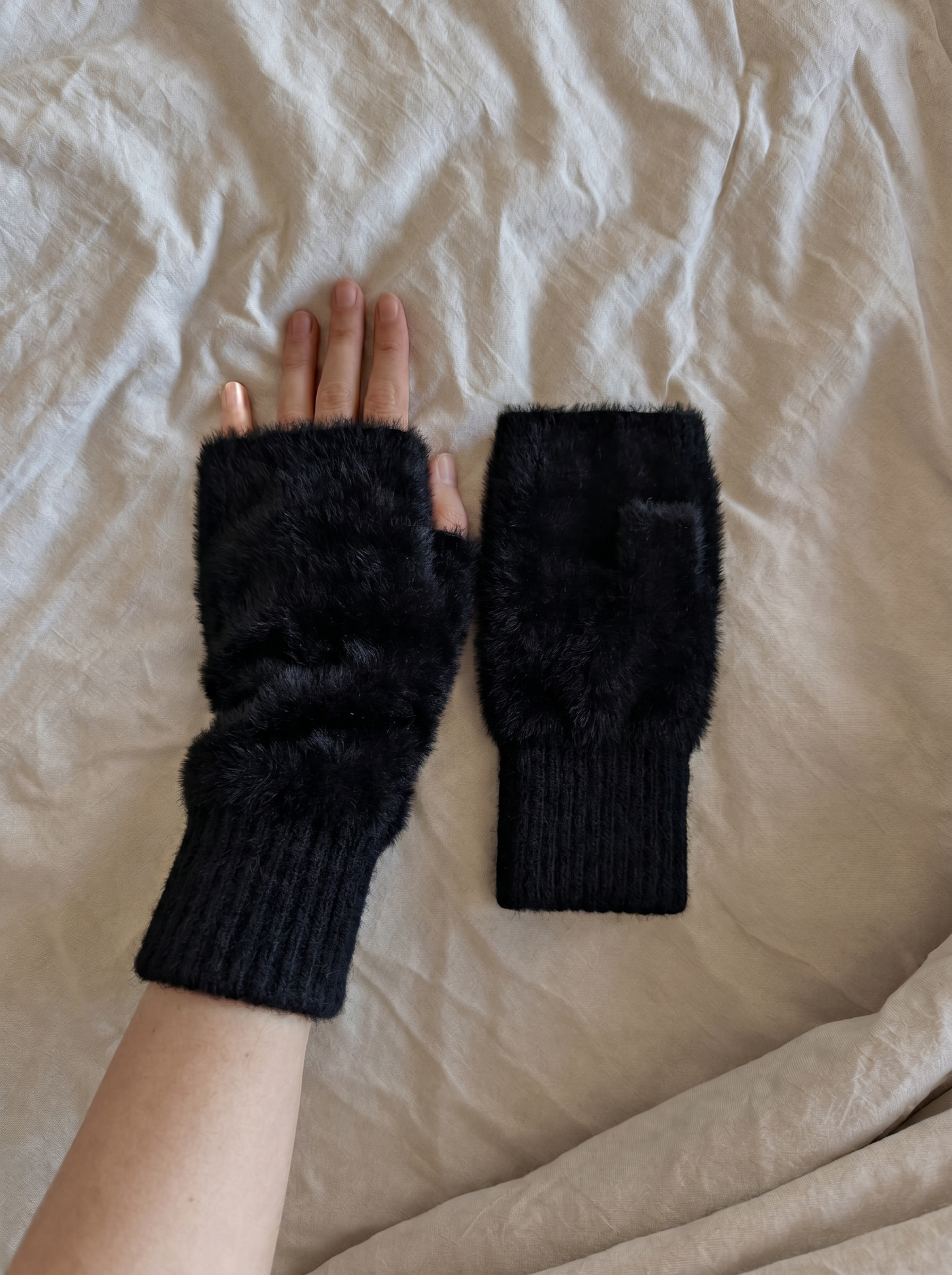 PlushWarm Half-Finger Gloves