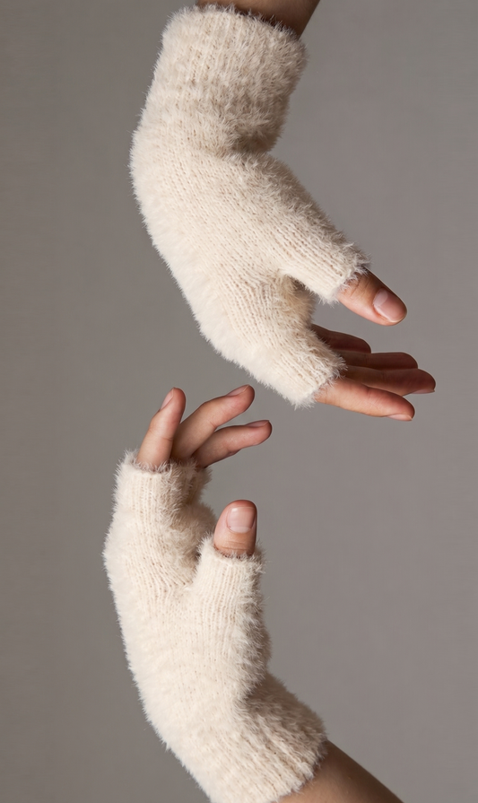 PlushWarm Half-Finger Gloves